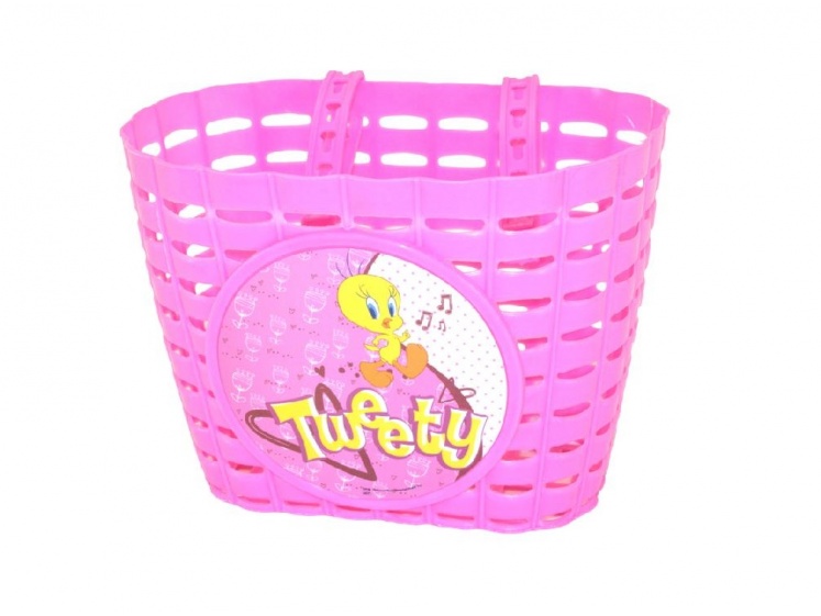 MAX 1 košík přední plastový Tweety růžový  - Košík přední plastový Tweety růžový