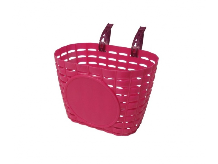 Košík přední plastový jednobarevný růžový  - Košík přední plastový jednobarevný růžový