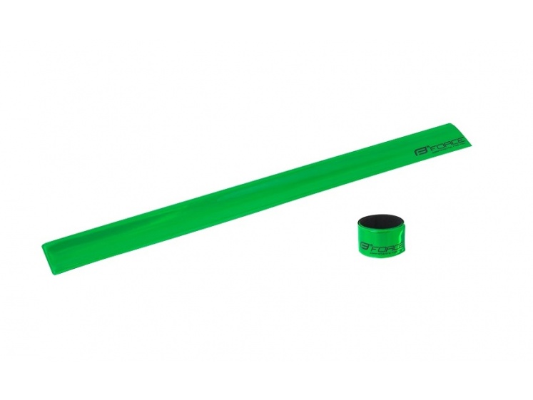 Reflexní páska samonavíjecí 38cm  zelená  - Reflexní páska samonavíjecí 38cm